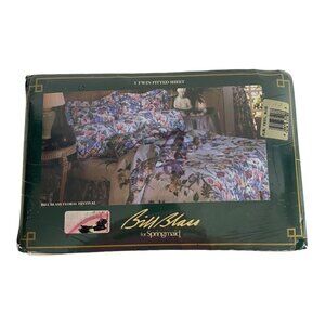 Bill Blass Floral Festival Twin Fitted Sheet New Springmaid Cottage Farmhouse